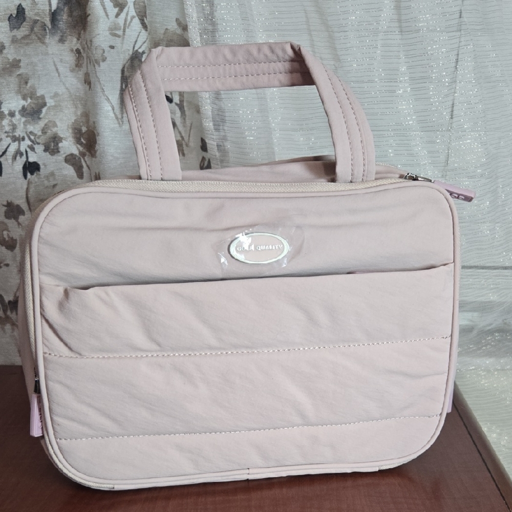 Old Rose Pink Quilted Women's Travel ORGANIZER Bag